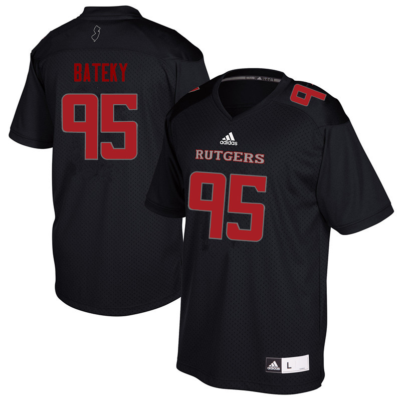 Men #95 Jon Bateky Rutgers Scarlet Knights College Football Jerseys Sale-Black